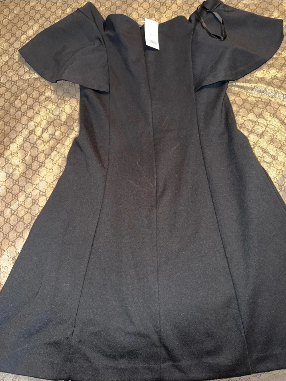 Banana Republic Black Flutter-Sleeve Mini Dress